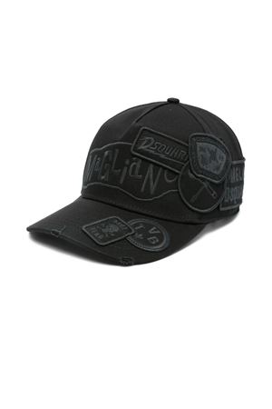 Cappello da baseball in cotone nero DSQUARED | BCM094805C000012124