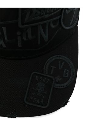Cappello da baseball in cotone nero DSQUARED | BCM094805C000012124