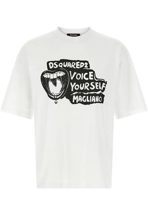 White cotton T-shirt DSQUARED | S71GD1596D20020100