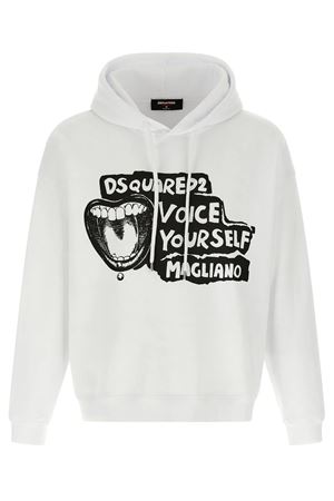 White cotton hoodie DSQUARED | S71GU0753S25516100