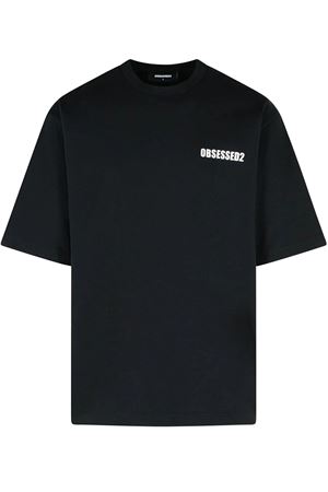 Black cotton T-shirt DSQUARED | S74GD1479D20033900