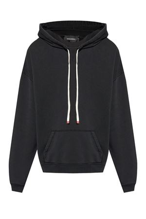 Felpa con cappuccio in cotone nero DSQUARED | S74GU0873S25030900