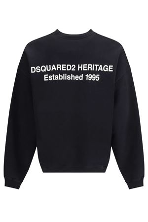 Felpa in cotone nero DSQUARED | S74GU0896S25516900