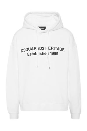 Felpa Heritage in cotone bianco DSQUARED | S74GU0897S25516100
