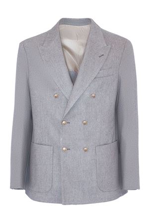 Giacca doppiopetto in misto lana e cashmere grigio ELEVENTY | L70GIAA06TES0L30080