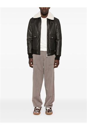 Dark brown leather bomber jacket ELEVENTY | L75GBTL19PEL0L03625