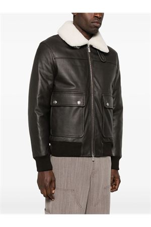 Dark brown leather bomber jacket ELEVENTY | L75GBTL19PEL0L03625