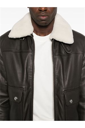 Dark brown leather bomber jacket ELEVENTY | L75GBTL19PEL0L03625