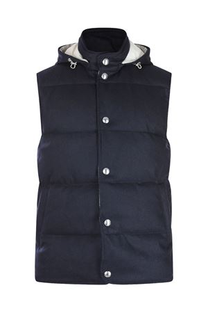 Gilet in misto lana e cashmere blu ELEVENTY | L75GILH04TES0H02711