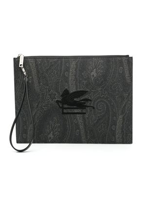 Clutch Paisley jacquard nero e grigio ETRO | MP2C0006AA012N0000