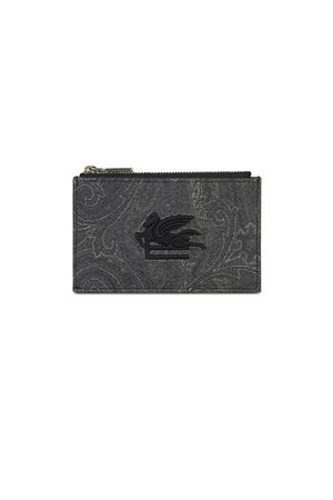 Portafoglio Paisley jacquard nero e grigio ETRO | MP2E0002AA012N0000