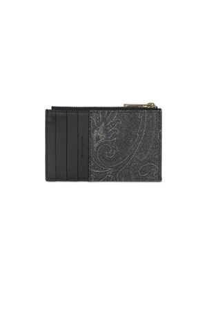 Portafoglio Paisley jacquard nero e grigio ETRO | MP2E0002AA012N0000