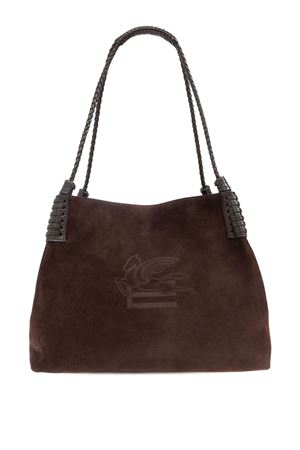 Borsa Shopping Libra Piccola In Suede Marrone ETRO | WP1D0038AP343M0406