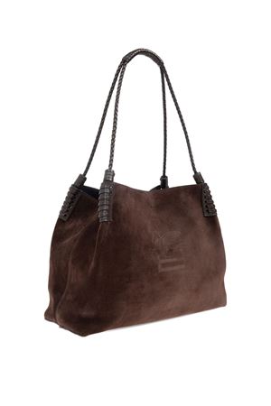 Borsa Shopping Libra Piccola In Suede Marrone ETRO | WP1D0038AP343M0406