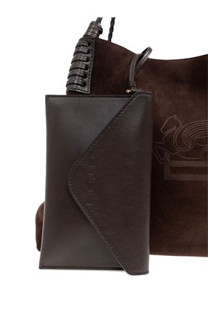 Borsa Shopping Libra Piccola In Suede Marrone ETRO | WP1D0038AP343M0406