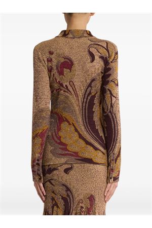 Shaped-fit cardigan in ribbed pure wool fabric ETRO | WRKE0339AKC84S9890