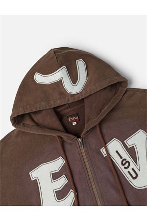 Brown cotton Hoodie Jacket EVISU | 2EAEJM5SW6022BROWN