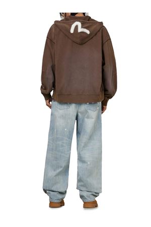 Brown cotton Hoodie Jacket EVISU | 2EAEJM5SW6022BROWN