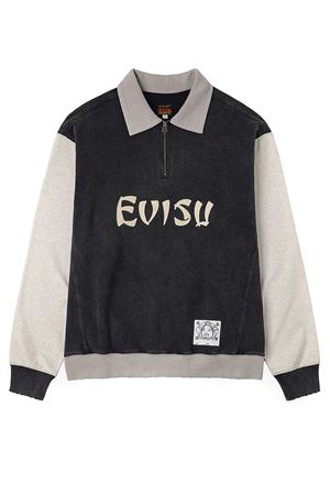 Felpa in cotone nero con cappuccio EVISU | 2EAEJM5SW6106BLACK
