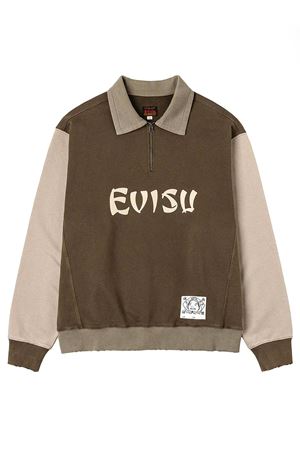 Felpa in cotone verde con cappuccio EVISU | 2EAEJM5SW6106DARKARMYGREEN