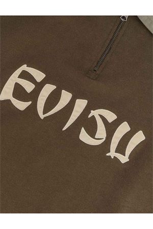 Felpa in cotone verde con cappuccio EVISU | 2EAEJM5SW6106DARKARMYGREEN