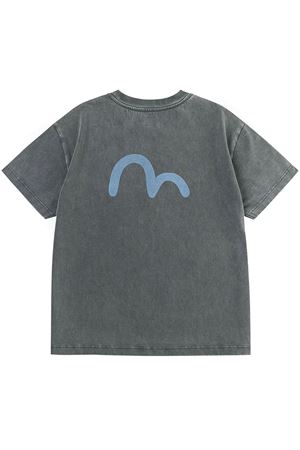 T-shirt nera in cotone EVISU | 2EAEJM5TS6023BLACK