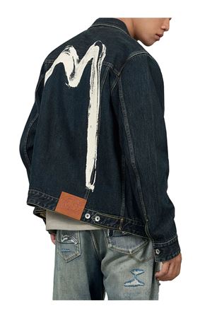 Washed Brushstroke Daicock Print Regular Fit Denim Jacket EVISU | 2EAHTM5DJ1003INDIGO