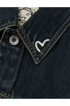 Washed Brushstroke Daicock Print Regular Fit Denim Jacket EVISU | 2EAHTM5DJ1003INDIGO
