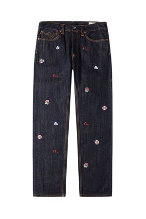 Allover Brand Embroidery Regular Fit Jeans EVISU | 2EAHTM5JE1060INDIGO