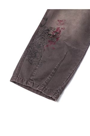 Multi Logos Print Balloon Fit Washed Woven Pants EVISU | 2EAHTM5PT1092CHOCOLATE