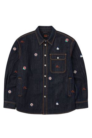 Allover Embroidery Regular Fit Denim Shirt Jacket EVISU | 2EAHTM5SJ1044INDIGO
