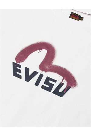 Graffiti-Style Seagull and Logo Print Relax Fit T-Shirt EVISU | 2EAHTM5TS1159OFFWHITE