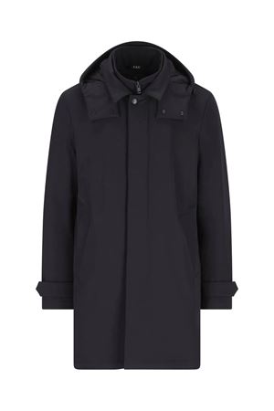 Black hooded snap-fastening parka FAY | NAM6151037JXRFB999