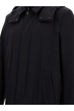 Black hooded snap-fastening parka FAY | NAM6151037JXRFB999