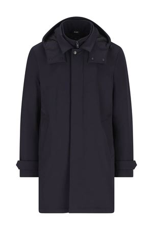 Blue hooded snap-fastening parka FAY | NAM6151037JXRFU807