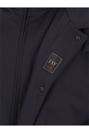 Blue hooded snap-fastening parka FAY | NAM6151037JXRFU807