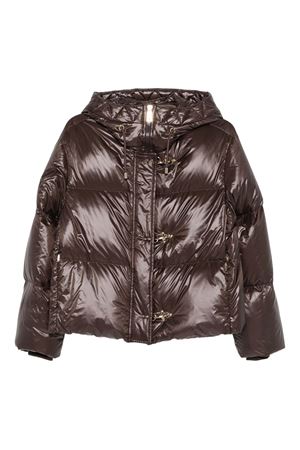 Brown hooded puffer jacket FAY | NAW36513580ICIS808
