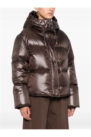 Brown hooded puffer jacket FAY | NAW36513580ICIS808