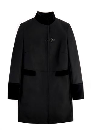 Coat in Black Wool Fabric FAY | NAW50513130SGLB999