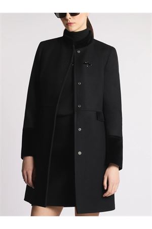 Coat in Black Wool Fabric FAY | NAW50513130SGLB999