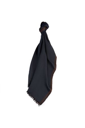 Sciarpa in Lana e Seta Blu e Marrone FAY | NSMF2511410XVS1021