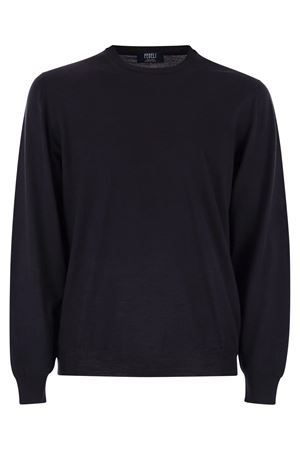 Dark blue superfine wool sweater FEDELI | MU0070126
