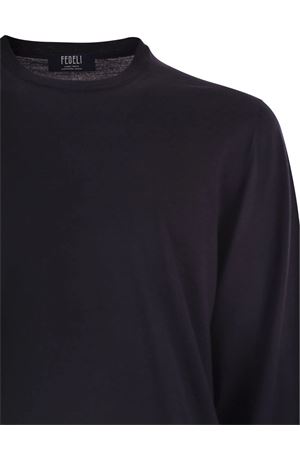 Dark blue superfine wool sweater FEDELI | MU0070126