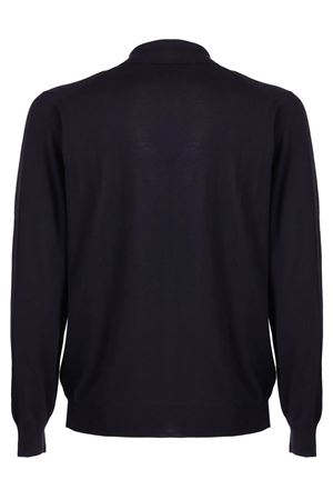 Dark blue superfine wool polo shirt FEDELI | MU0070156