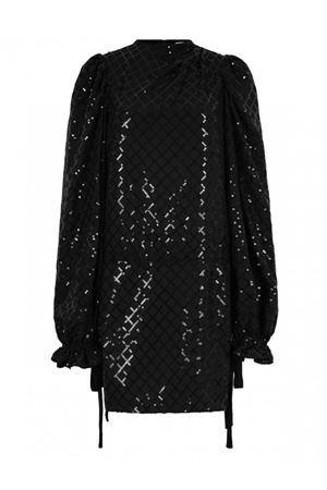 Georgette black Mini Sequin Dress GENNY | 79AJO459NR012899