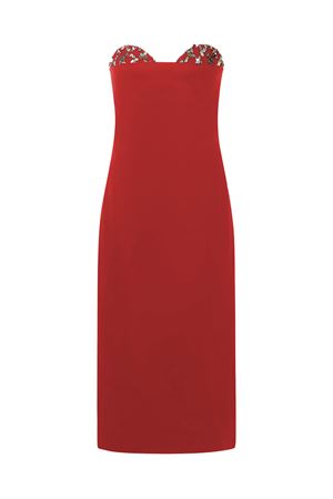 Abito midi in misto lana vergine rosso GENNY | 79AJO473N0278564
