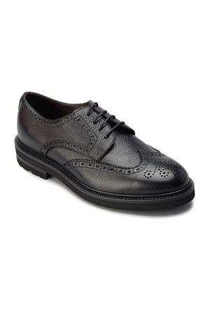 Black leather derby lace-up shoes HENDERSON | 82216CV2NERO