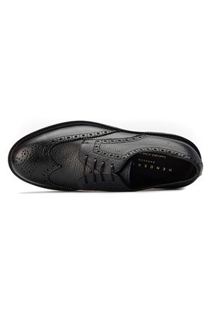 Black leather derby lace-up shoes HENDERSON | 82216CV2NERO