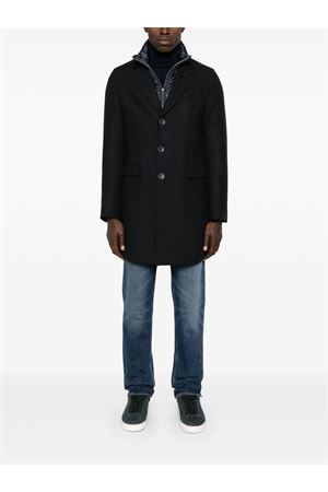 Navy blue wool blend coat HERNO | CA000202U33432R9290