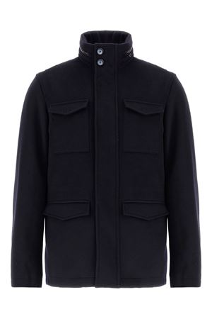 Giacca in lana e cashmere spazzolato blu HERNO | FI000128U333189200